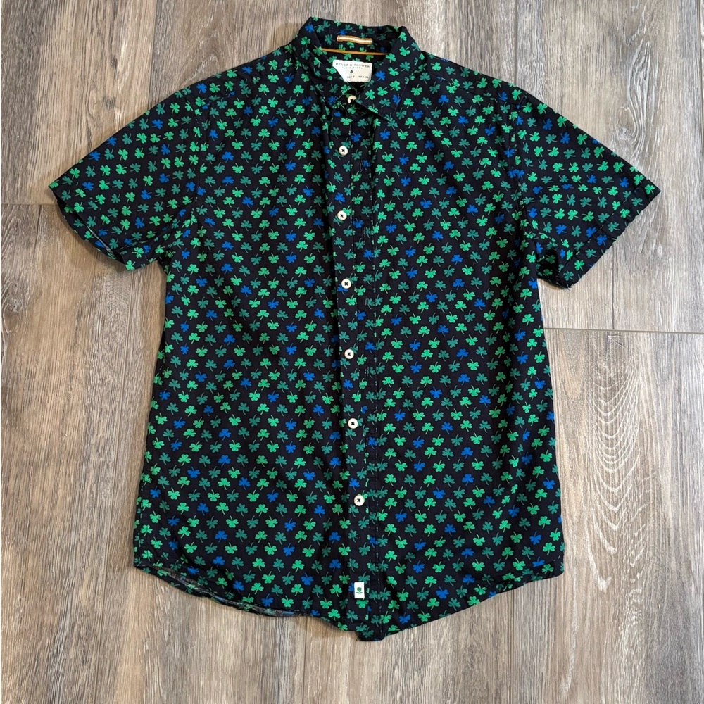 Denim & Flower Men's Short Sleeve Button Up Shirt Size S